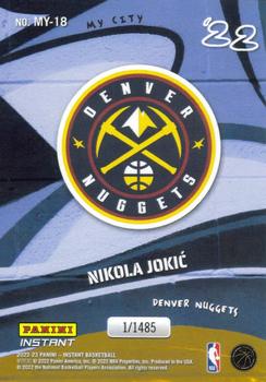 2022-23 Panini Instant NBA My City #MY-18 Nikola Jokic Back