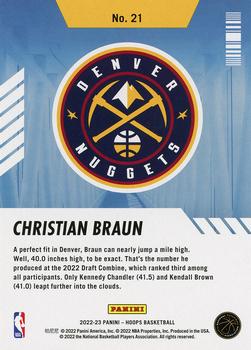 2022-23 Hoops - Arriving Now #21 Christian Braun Back