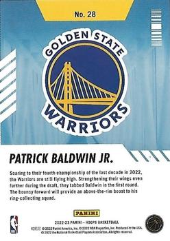 2022-23 Hoops - Arriving Now #28 Patrick Baldwin Jr. Back