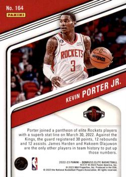 2022-23 Donruss Elite #164 Kevin Porter Jr. Back