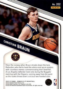 2022-23 Donruss Elite #202 Christian Braun Back