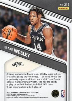 2022-23 Donruss Elite #215 Blake Wesley Back
