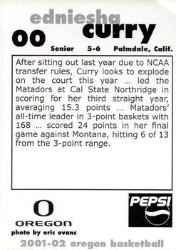 2001-02 Oregon Ducks Women #NNO Edniesha Curry Back
