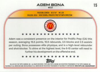 2022 Topps Chrome McDonald's All American #15 Adem Bona Back