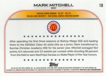 2022 Topps Chrome McDonald's All American #18 Mark Mitchell Back
