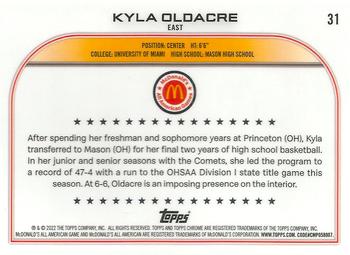2022 Topps Chrome McDonald's All American #31 Kyla Oldacre Back