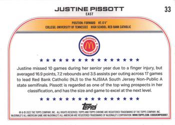 2022 Topps Chrome McDonald's All American #33 Justine Pissott Back