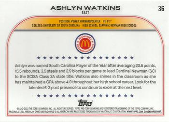 2022 Topps Chrome McDonald's All American #36 Ashlyn Watkins Back