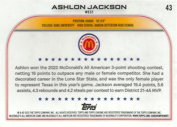 2022 Topps Chrome McDonald's All American #43 Ashlon Jackson Back