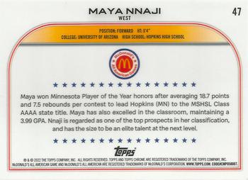 2022 Topps Chrome McDonald's All American #47 Maya Nnaji Back