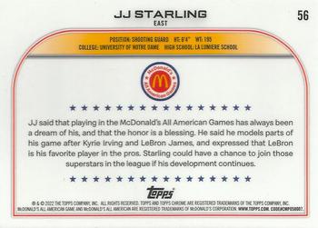 2022 Topps Chrome McDonald's All American #56 JJ Starling Back