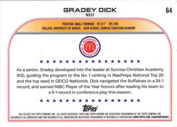 2022 Topps Chrome McDonald's All American #64 Gradey Dick Back