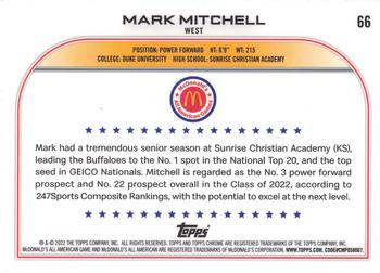 2022 Topps Chrome McDonald's All American #66 Mark Mitchell Back