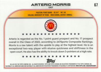 2022 Topps Chrome McDonald's All American #67 Arterio Morris Back