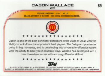 2022 Topps Chrome McDonald's All American #69 Cason Wallace Back