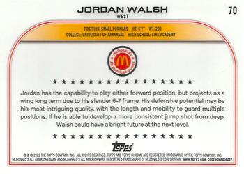 2022 Topps Chrome McDonald's All American #70 Jordan Walsh Back