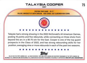2022 Topps Chrome McDonald's All American #75 Talaysia Cooper Back