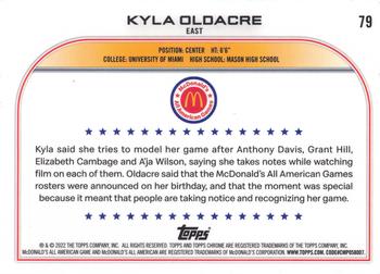 2022 Topps Chrome McDonald's All American #79 Kyla Oldacre Back