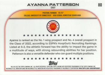 2022 Topps Chrome McDonald's All American #80 Ayanna Patterson Back