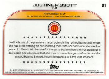 2022 Topps Chrome McDonald's All American #81 Justine Pissott Back