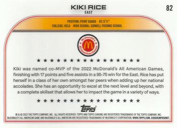 2022 Topps Chrome McDonald's All American #82 Kiki Rice Back