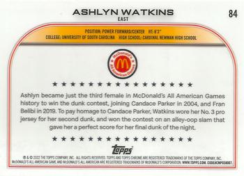 2022 Topps Chrome McDonald's All American #84 Ashlyn Watkins Back