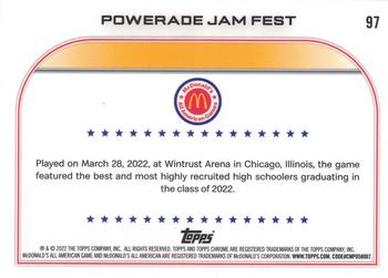 2022 Topps Chrome McDonald's All American #97 POWERADE Jam Fest Back