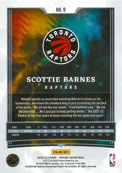 2022-23 Panini Origins #9 Scottie Barnes Back