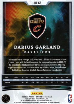 2022-23 Panini Origins #62 Darius Garland Back