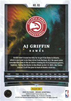2022-23 Panini Origins #93 AJ Griffin Back