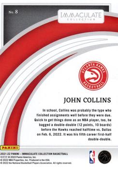 2021-22 Panini Immaculate Collection - Red #8 John Collins Back