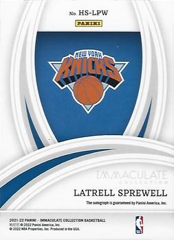 2021-22 Panini Immaculate Collection - Heralded Signatures #HS-LPW Latrell Sprewell Back