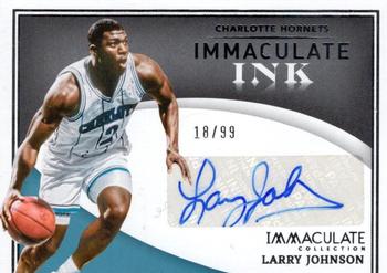 2021-22 Panini Immaculate Collection - Immaculate Ink #ICI-LCH Larry Johnson Front