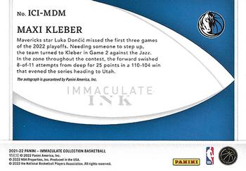 2021-22 Panini Immaculate Collection - Immaculate Ink Red #ICI-MDM Maxi Kleber Back