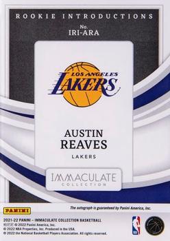 2021-22 Panini Immaculate Collection - Immaculate Rookie Introductions #IRI-ARA Austin Reaves Back
