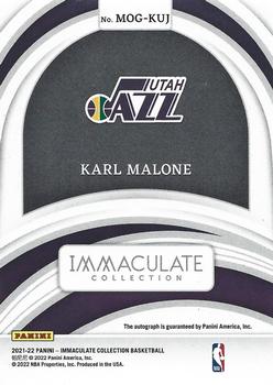 2021-22 Panini Immaculate Collection - Marks of Greatness #MOG-KUJ Karl Malone Back
