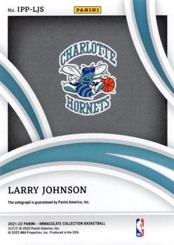 2021-22 Panini Immaculate Collection - Past and Present Signatures #IPP-LJS Larry Johnson Back