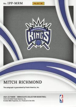 2021-22 Panini Immaculate Collection - Past and Present Signatures #IPP-MRM Mitch Richmond Back