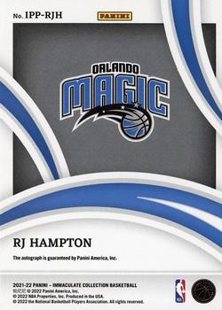 2021-22 Panini Immaculate Collection - Past and Present Signatures #IPP-RJH RJ Hampton Back