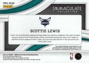 2021-22 Panini Immaculate Collection - Premium Patch Autographs #PPA-SLW Scottie Lewis Back