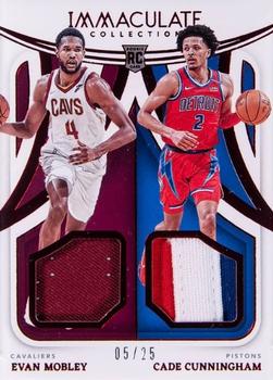2021-22 Panini Immaculate Collection - Remarkable Rookie Jerseys Dual Red #RD-MC Evan Mobley / Cade Cunningham Front