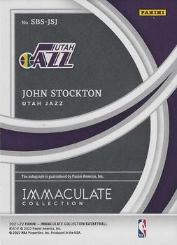 2021-22 Panini Immaculate Collection - Shadowbox Signatures #SBS-JSJ John Stockton Back