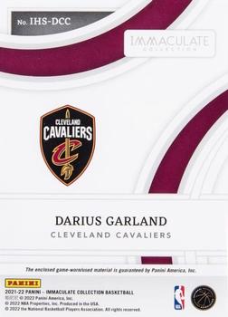 2021-22 Panini Immaculate Collection - Swatches Gold #IHS-DCC Darius Garland Back