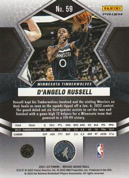 2021-22 Panini Mosaic - Green #59 D'Angelo Russell Back