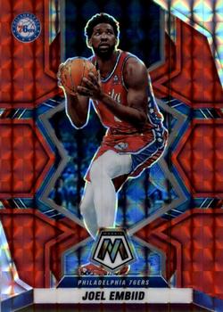 2021-22 Panini Mosaic - Red #82 Joel Embiid Front