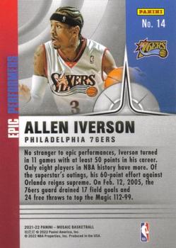 2021-22 Panini Mosaic - Epic Performers #14 Allen Iverson Back
