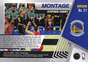 2021-22 Panini Mosaic - Montage #21 Stephen Curry Back