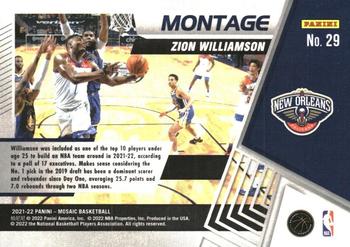 2021-22 Panini Mosaic - Montage #29 Zion Williamson Back