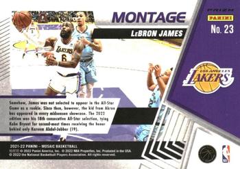 2021-22 Panini Mosaic - Montage Fast Break Silver #23 LeBron James Back