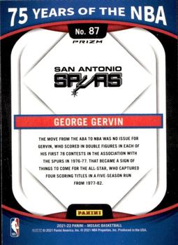 2021-22 Panini Mosaic - 75 Years of the NBA #87 George Gervin Back
